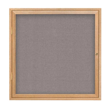 United Visual Products Single Door Slim Enclosed Radius EZ Tack Board, 24"x36", Gold/Blue UVRDS23EZ-BLUE-GOLD